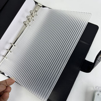 Y & G vente en gros Durable feuilles mobiles A5 côtelé acrylique classeur 6 anneaux clair Agenda rechargeable planificateur couverture bureau cahier organisateur