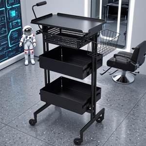New Stainless Steel 4-Wheel Eco-Friendly Salon <b>Trolley</b> for Beauty Salon Barber Shop Living Room-Multifunctional Hairdressing - Product Image 1