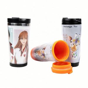 Botella de Agua Personalizada al por Mayor, Taza de Té de Doble Capa de Acero Inoxidable y Plástico para Café y Leche - Product Image 1