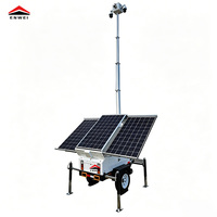 Remorque de surveillance mobile portable avec mât manuel de 6 m pour l'exploitation minière sur site