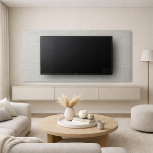 Panneau mural moderne en MDF texturé PVC <span class=keywords><strong>Greg</strong></span> Linnen pour fond de télévision, décoration intérieure et aménagement de magasin - Product Image 1