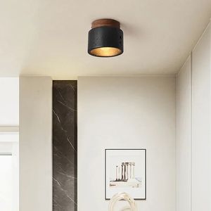 Lampada a <span class=keywords><strong>Soffitto</strong></span> Decorativa Nordica Wabi Sabi per Corridoio e Balcone, Luce in Marmo, <span class=keywords><strong>Applique</strong></span> <span class=keywords><strong>LED</strong></span> Nera per Soggiorno e Camera <span class=keywords><strong>da</strong></span> Letto in Stile Giapponese - Product Image 2
