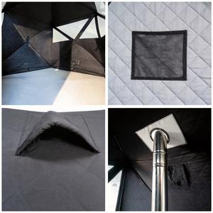 Tente de sauna portable OEM pour 6 à 8 personnes <span class=keywords><strong>avec</strong></span> poêle, en Oxford 300D/420D/600D, isolée à 3 couches, pour l'hiver, en plein air, au feu de bois, sauna sec - Product Image 2