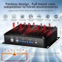 Mini PC Industrial de Escritorio, Computadora sin Ventilador, Core I7-5500U 2.4-3.0GHz, Windows 10 Pro, 16G RAM, 512G SSD, Doble LAN, 6xCOM RS232