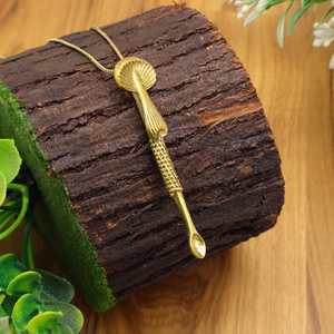 Collier pendentif cuillère en laiton fait main bijoux Boho uniques amulette ethnique tribale, Long collier en laiton bijoux de déclaration artisanale - Product Image 3