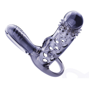Anillo Vibrador para Pene con Doble Estimulador y Diseño de Cabeza de Cristal para Uso Adulto - Product Image 4