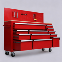 Armoire à outils en acier de 72 pouces pour garage, chariot d'atelier roulant avec établi combiné, tiroirs verrouillables et chariot à outils