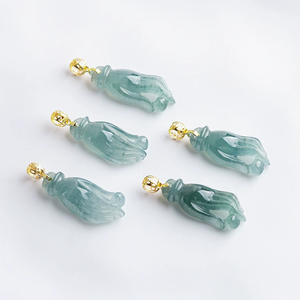 จี้หยกเจไดต์แท้เกรด A สีน้ำเงินใส ประดับทอง 18K พร้อมจี้หยกเกรดไอซ์ สำหรับผู้หญิง สไตล์หรูหรา - Product Image 2