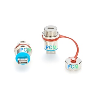 Adaptador USB 2.0 Tipo C Fêmea para USB-A Fêmea para Montagem em Chassi, para Equipamentos de Teste de Computadores IoT, IP67 - Product Image 4