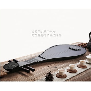 Plateau à thé chinois traditionnel en forme <span class=keywords><strong>de</strong></span> pipe, design créatif, couleur noire, pour la maison ou le bureau, plateau <span class=keywords><strong>de</strong></span> service pour la cérémonie du thé Gongfu - Product Image 2