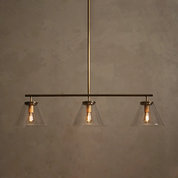 Suspension linéaire industrielle minimaliste moderne américaine, lustre conique style ferme pour salle à manger, chambre, comptoir de bar