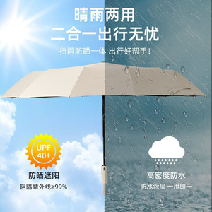 24 Bone Automatic <b>Umbrella</b> Reinforced <b>Windproof</b> Sun And Rain Use Travel <b>Umbrella</b> - Product Image 3