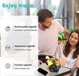 Nhà Máy Bán buôn không dây <span class=keywords><strong>BT</strong></span> âm thanh loa phim hoạt hình Mũ bảo hiểm mini âm nhạc ngoài trời Máy nghe nhạc với LED ánh sáng mắt món quà sinh nhật - Product Image 6