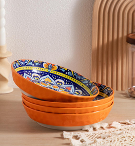 LOMATO - Juego de Vajilla de Cerámica Pintada a Mano con Motivos Botánicos Coloridos, Ecológica, Duradera, Apta para Microondas, 18/20/24/36 Piezas, Personalizable - Product Image 3