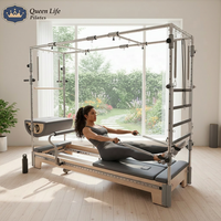 Queenlife 8-en-1 Crossformer Victoria's Secret Machine : Rail de transfert, Lit de Pilates pour le renforcement du tronc, Tour d'exercices pour tractions et extensions vertébrales