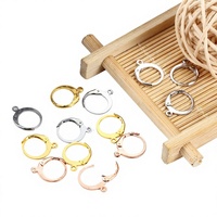 Boucles d'oreilles tendance en acier inoxydable électroplaqué, style français, personnalisables, avec diamants, pour hommes et femmes, DIY, en stock