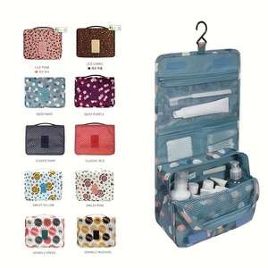 Tas perlengkapan mandi gantung <span class=keywords><strong>Travel</strong></span> kustom dengan kait tas penyimpanan kapasitas besar kantung kosmetik tas rias portabel