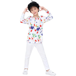 Manyusha Costume d'artiste pour enfants, haut à manches longues imprimé éclaboussures d'encre avec béret, tenue de jeu de rôle d'Halloween pour garçons - Product Image 1