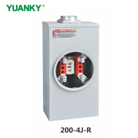 YUANKY 200A 600VAC Caja de Conexión para Medidor Monofásico Serie 200S NEMA 3R Gris Cu-Al