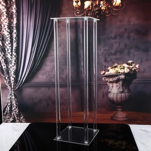 Support à fleurs en acrylique Artfulcosmos, décoration de mariage moderne, vase sur piédestal en cristal, centre de table - Product Image 5