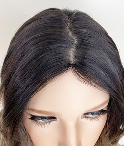 <span class=keywords><strong>Capelli</strong></span> ebrei di alta qualità in seta con trama Ombre marrone frassino ondulato vergine europea <span class=keywords><strong>capelli</strong></span> umani Toppers 6x7 8x9 pezzi di <span class=keywords><strong>capelli</strong></span> - Product Image 6