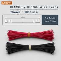 Kabel UL10368 UL3266 26AWG Merah Hitam dengan Ujung Terbuka 185±5mm untuk Palu Listrik WU312, Baterai, dan Kabel Kontrol