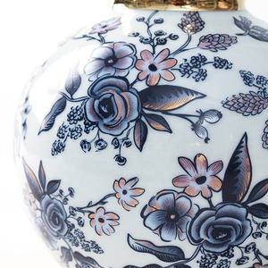 <span class=keywords><strong>Florero</strong></span> decorativo de cerámica para interior y exterior, jarrón de porcelana de color azul y <span class=keywords><strong>blanco</strong></span>, <span class=keywords><strong>dorado</strong></span>, para flores - Product Image 2