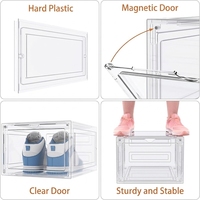 Lot de 10 boîtes de rangement à chaussures empilables en plastique transparent extra-larges avec ouverture frontale, écologiques, pour l'organisation à domicile
