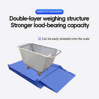 Balance au sol SOHE A8SP 1,2 m x 1,5 m en acier au carbone à double pente ultra-basse avec rampe doublement pliable, échelle imprimée et support