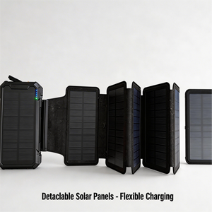 Batterie Externe <span class=keywords><strong>Solaire</strong></span> 20000mAh 15W avec Sortie Sans Fil, Multi-Interfaces, Manivelle, Allume-Cigare, <span class=keywords><strong>Panneau</strong></span> LED Détachable, Urgence - Product Image 5