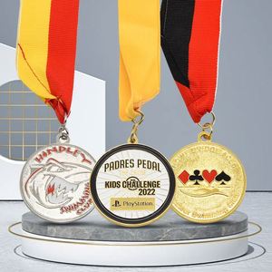 Die Cast Zinc Alloy Silver-Plated Antique Father's Day <b>Engraving</b> Blank Souvenir Sport Award Medals <b>Trophies</b> Custom UV Printing - Product Image 3