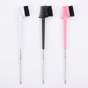 Herramientas de peinado personalizadas al por mayor: Peine para el cabello 3 en 1, cepillo para control de bordes con cola de rata, peine de doble cara para cejas - Product Image 1