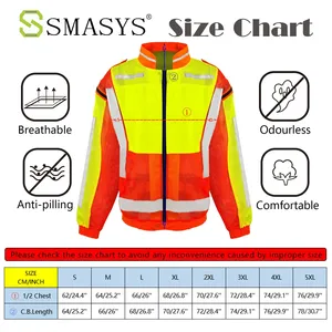 Gilet <span class=keywords><strong>de</strong></span> sécurité réfléchissant 2-en-1 ANSI Classe 2 avec manches détachables, respirant, en tissu maille 100 % polyester fluorescent - Product Image 6