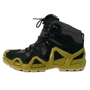 SF07 NOUVELLES Bottes tactiques hautes jaunes en cuir PU respirant, bottes de randonnée en plein air, chaussures de trekking toutes saisons - Product Image 2