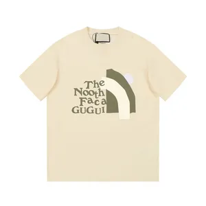 Kaus mewah uniseks 100% katun kaus desainer G lengan pendek kaus cetak huruf kaus merek terkenal grosir