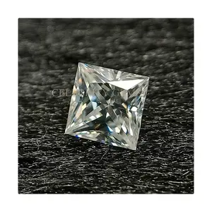 wuhzou hot sell DEF color diamonds 7mm square princess cut moissanite with GRA certificate