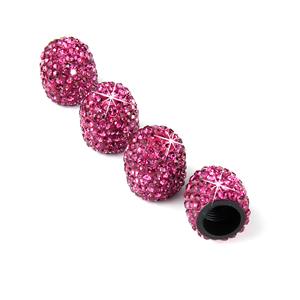 Bouchons de valve de pneu de voiture en strass colorés, bouchons de valve anti-poussière brillants en diamant pour vélos, voitures, camions, motos - Product Image 1