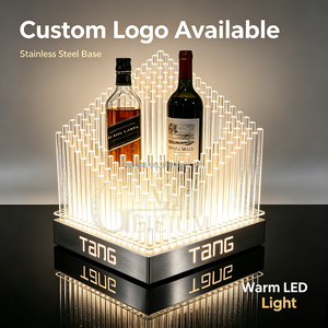 Custom Crystal Column LED <b>Bottle</b> Holder For <b>Whisky</b> Brandy Champagne Nightclub Lounge Bar VIP Table Service Party Display - Product Image 3