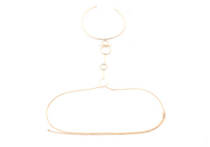 Chaîne de <span class=keywords><strong>cou</strong></span> ronde pour femmes, nouvelle tendance, exagéré, cercle, Sexy, chaîne de poitrine basse pour dames - Product Image 4