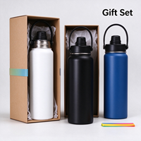 Bouteille d'eau sport isolée en acier inoxydable 304, anti-fuite, avec poignée, pour la course à pied