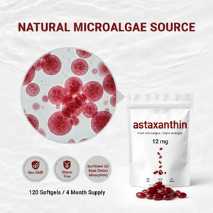 Capsule di Astaxantina 12mg Tripla Concentrazione, Estratto Naturale di Microalghe, Integratore Antiossidante per Adulti, Supporto Immunitario, Salute di Occhi e Pelle - Product Image 6
