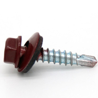 Vis autoperceuse en acier inoxydable à tête hexagonale avec rondelle, plaquée zinc noir, DIN7504K