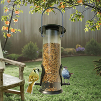 2023 nouveau Style automatique Transparent extérieur jardin oiseaux accessoires mangeoires et boissons graines suspendus mangeoire à oiseaux