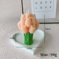 Premium E211 Lavendel Tulpe Bouquet Duft kerze Hand gefertigte Blumen form Ornament für Weihnachts ferien Party Dekor Home