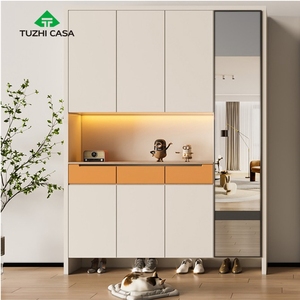 Armoire à chaussures haute de gamme en bois pour salon, <span class=keywords><strong>avec</strong></span> porte, penderie et siège, design modulaire - Product Image 2