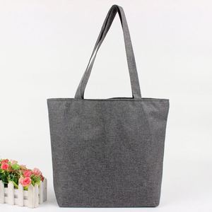 Custom Print Brand Logo High Quality Durable Plain Canvas Tote Bag Large Capacity Minimalist Reusable Shopping Bag - Product Image 4