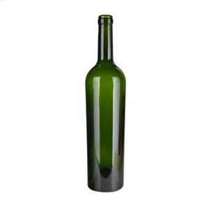 Standaard 750Ml Antieke Groene Duidelijk Bordeaux Wijn Glazen Fles Met Schroefdop