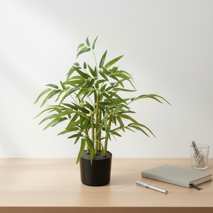 人造塑料竹子植物（黑盆）-豪华户外家庭办公室厨房柜台装饰，耐紫外线，环保，适合婚礼 - Product Image 2