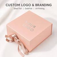 Coffret cadeau de luxe personnalisé avec logo pour bougie parfumée, gobelet et bracelet, boîte cadeau magnétique rose avec ruban