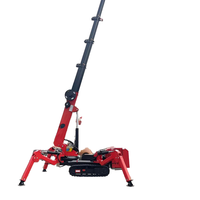 Mini-grue araignée sur chenilles personnalisée avec stabilisateurs hydrauliques et télécommande sans fil pour levage en espaces intérieurs étroits